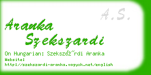 aranka szekszardi business card